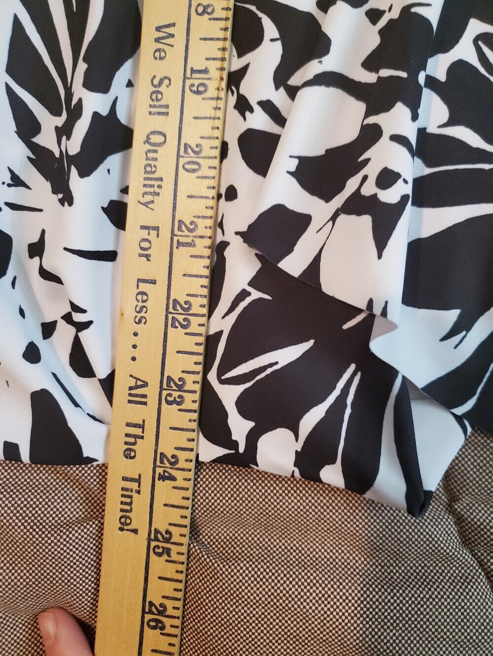 Tankini Swimdress Top V-Neck Floral Black White Hanky Hem Swimsuit Women's SZ XL - Picture 5 of 7